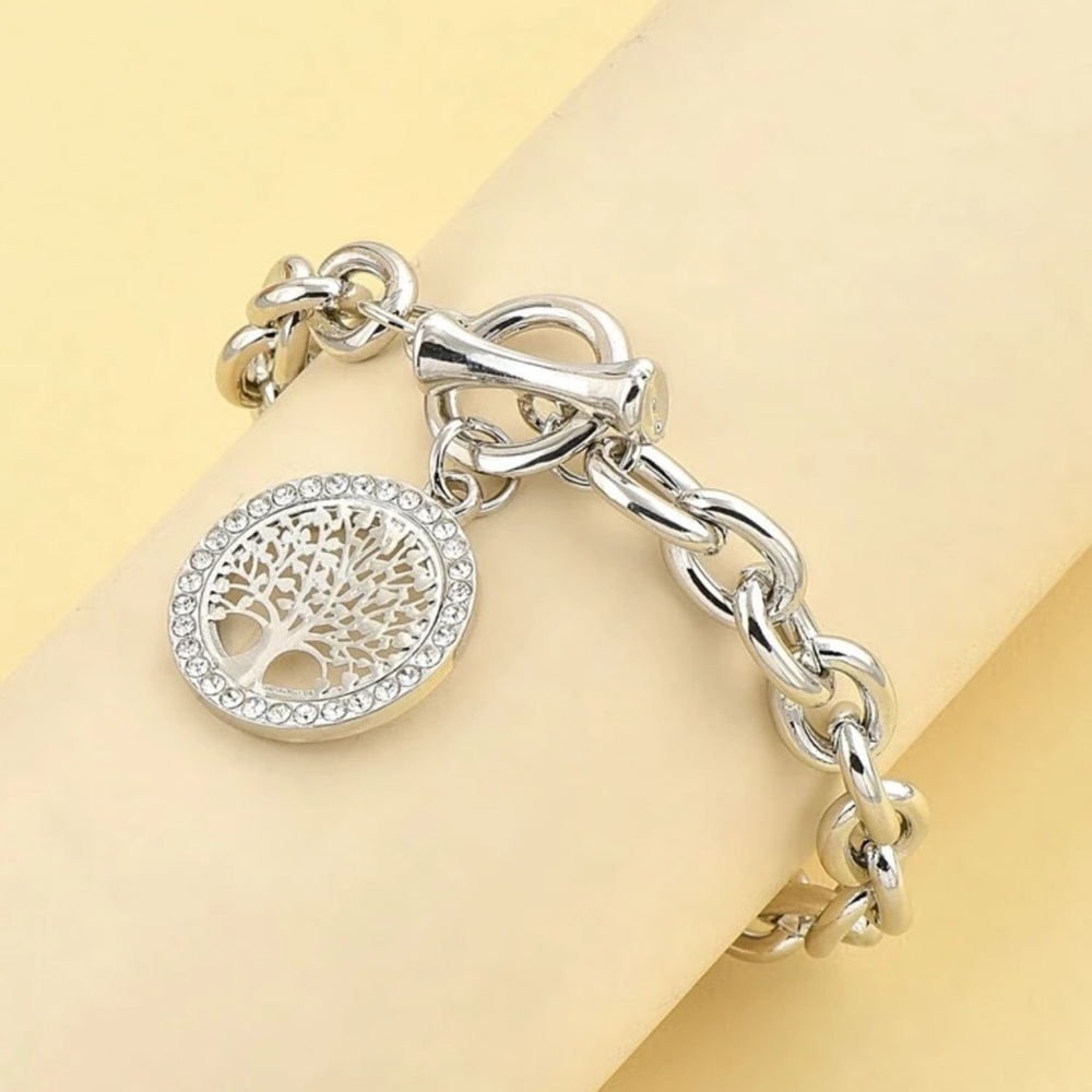 Elegant Silver Tree of Life Bracelet